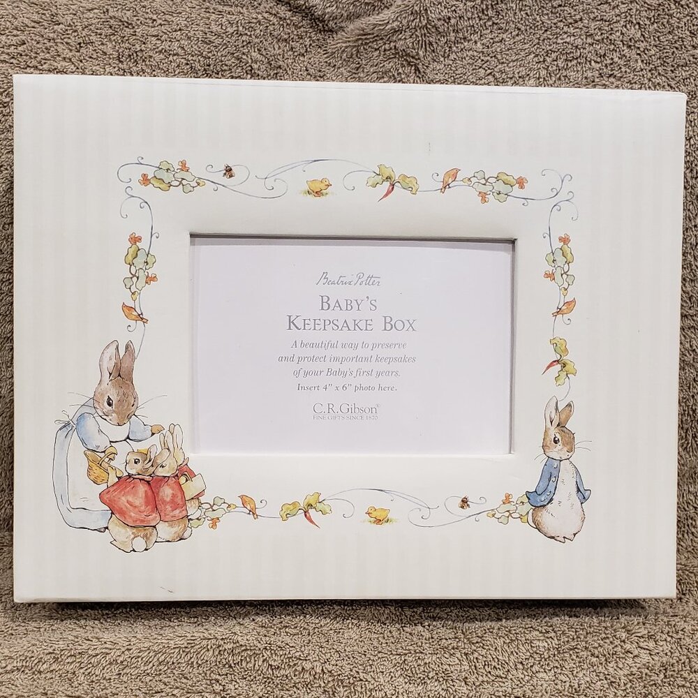RARE VTG Beatrix Potter C.R. Gibson Baby Keepsake Box w/tags